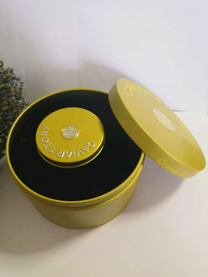 Leere Vakuum-Kaviar-Zinnschachtel für 30g / 50g Kaviar mit Mop-Löffel-Logo