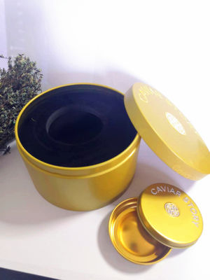 Leere Vakuum-Kaviar-Zinnschachtel für 30g / 50g Kaviar mit Mop-Löffel-Logo