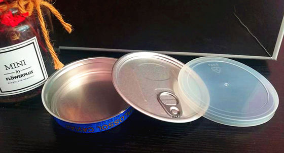 Kaviar Ring ziehen Tin leicht offenen Kaviar Tin in Aluminium mit Plastikdeckel 3.5oz und 7oz