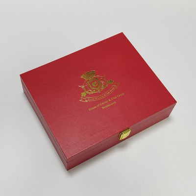 Hochwertige Kaviar-Geschenkbox aus PU-Leder mit Goldfolienlogo für 30g- und 125g-Dose wasserfest