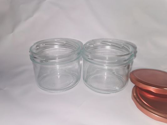 Hochtransparentes Kaviarglas in Lebensmittelqualität, Standard 8OZ 240 ml mit Metalldeckel