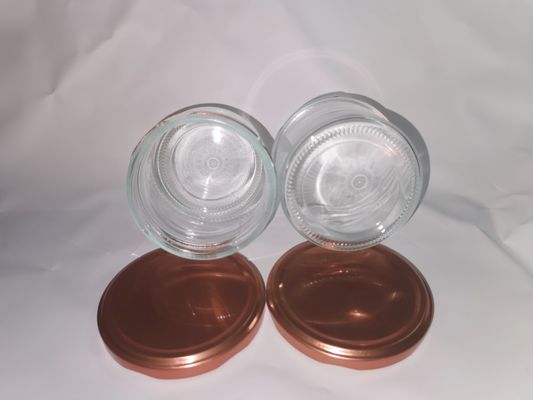 Hochtransparentes Kaviarglas in Lebensmittelqualität, Standard 8OZ 240 ml mit Metalldeckel