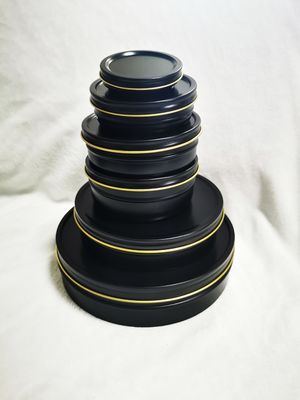 Vakuumleere Kaviar-Dose Lebensmittelverpackung 1000 ml/g 1 kg mit mattschwarzem Inneren aus Gold