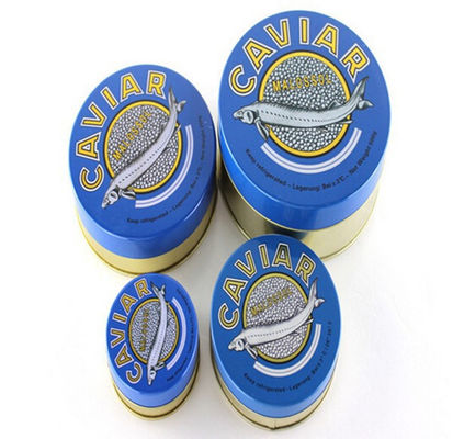 Leichte runde Kaviarverpackung, leere Kaviardosen 100g 125g 250g 500g