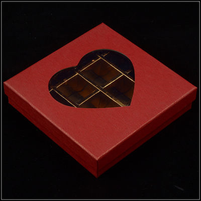 Kartonschachtel mit Boden und Deckel, Valentinstags-Schokoladenbox mit Plastikfenster.