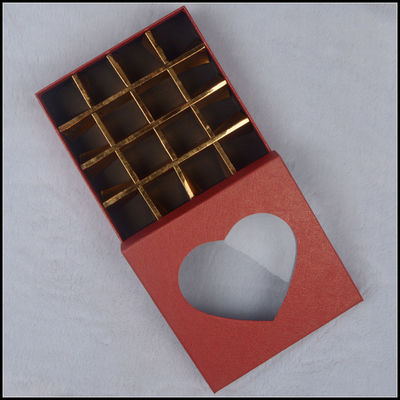 Kartonschachtel mit Boden und Deckel, Valentinstags-Schokoladenbox mit Plastikfenster.