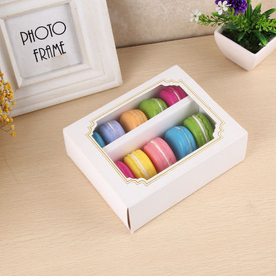 Personalisierte Macaron-Food-Verpackungskiste mit klarem Fenster 15,7x12,8x5,8cm