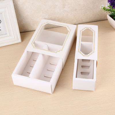 Personalisierte Macaron-Food-Verpackungskiste mit klarem Fenster 15,7x12,8x5,8cm