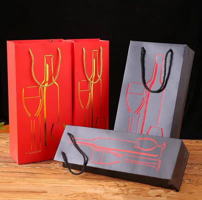 Beschichtete Weinflaschen aus Papier Geschenktaschen, Lackbeschichtung Einzelweinsbeutel