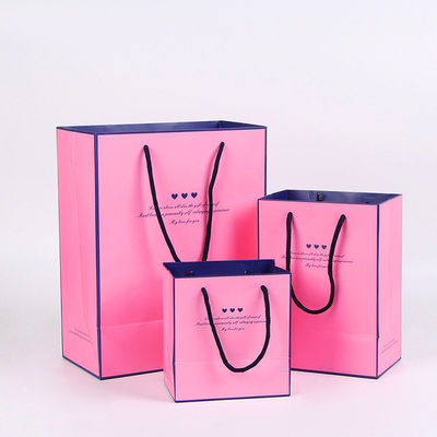 Custom Printed Paper Shopping Bags, personalisierte Papiergeschenktaschen mit Bandgriff