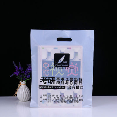 50 Mikron Ldpe Die Cut Handtaschen mit Logo für Werbezwecke