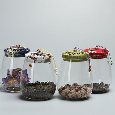 500 ml, 1000 ml Glasflasche, Glasbehälter mit Stoffdeckel