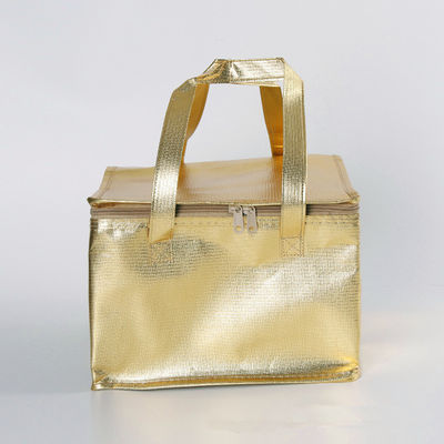 Custom Printing Goldene weichseitige isolierte Kühltasche für ein Picknick mit Außentür