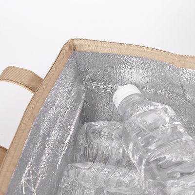 Custom Printing Goldene weichseitige isolierte Kühltasche für ein Picknick mit Außentür