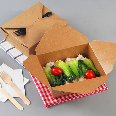 Einweg-Kostenträger Handwerkspapier Mittagessen Lebensmittelbox Papier Mahlzeitbox Standard