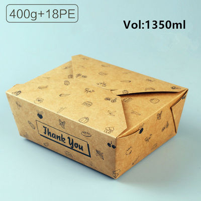 Einweg-Kostenträger Handwerkspapier Mittagessen Lebensmittelbox Papier Mahlzeitbox Standard