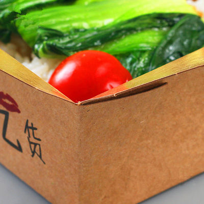 Einweg-Kostenträger Handwerkspapier Mittagessen Lebensmittelbox Papier Mahlzeitbox Standard