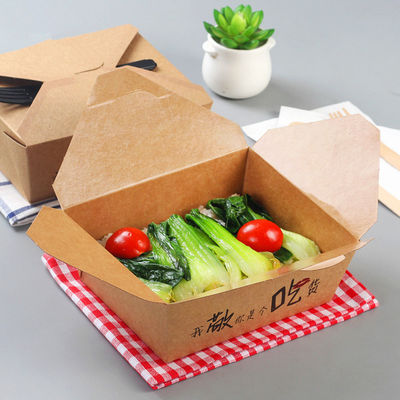 Einweg-Kostenträger Handwerkspapier Mittagessen Lebensmittelbox Papier Mahlzeitbox Standard