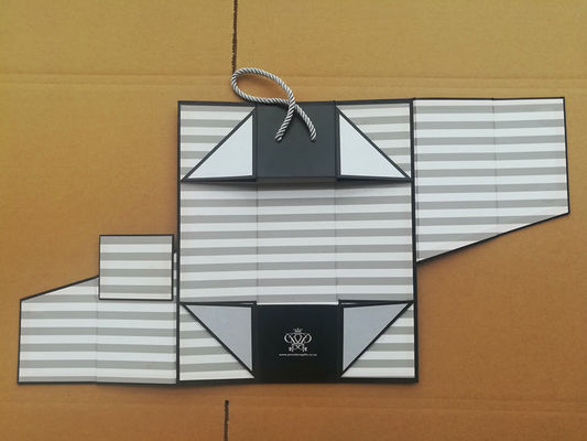 Luxus-Faltkarton mit Magnetverschluss Verpackung Weinflasche Handarbeit