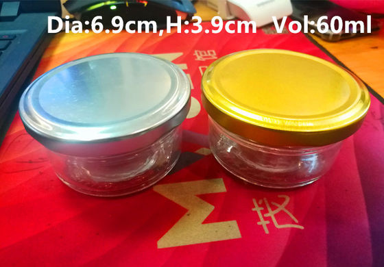 Hochtransparentes Glas Kaviar Verpackung Glas 1 Unze 50-60 Gramm FDA zugelassen