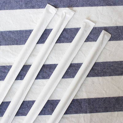 Einzelverpackung Biologisch abbaubare Papierstrohhalme, Papierblase Teestrohhalme