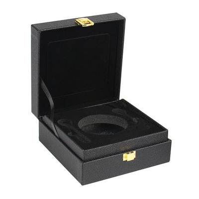 Kaviarverpackung aus PU-Leder Geschenkbox mit Goldfolie