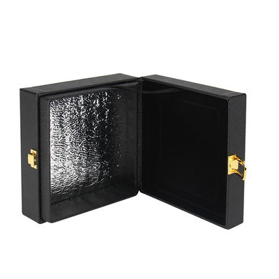 Kaviarverpackung aus PU-Leder Geschenkbox mit Goldfolie