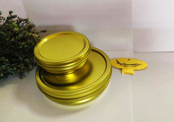125 g Runde Vakuumleere Kaviarblechflasche mit 0,28 mm Blechdruck